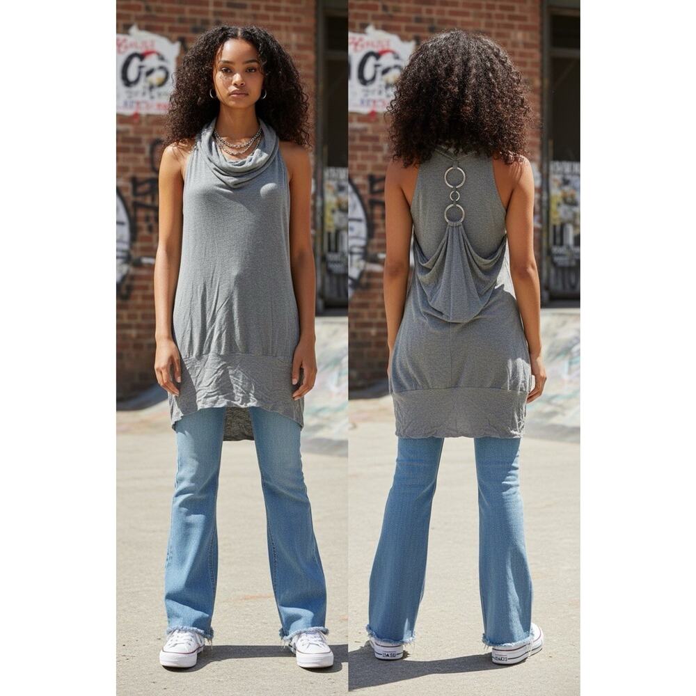 Shine New York Y2K Style Open Back Tank Top Club wear Evening Womens Large